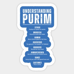 Understanding Purim Funny - Jewish Holiday Humor - Purim Story Costume Definition Sticker